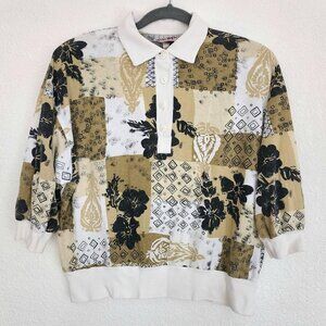 Vintage Matches Mixed Pattern Golf Crop Polo